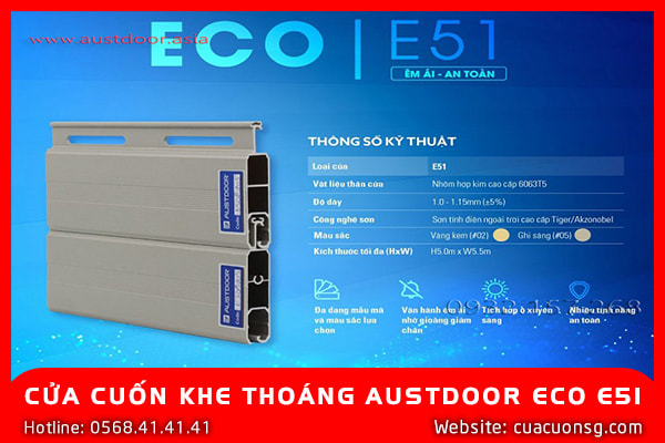 Cửa Cuốn Austdoor Eco E51 Khe Thoáng Bền Bỉ Giá Tốt Mua Ngay