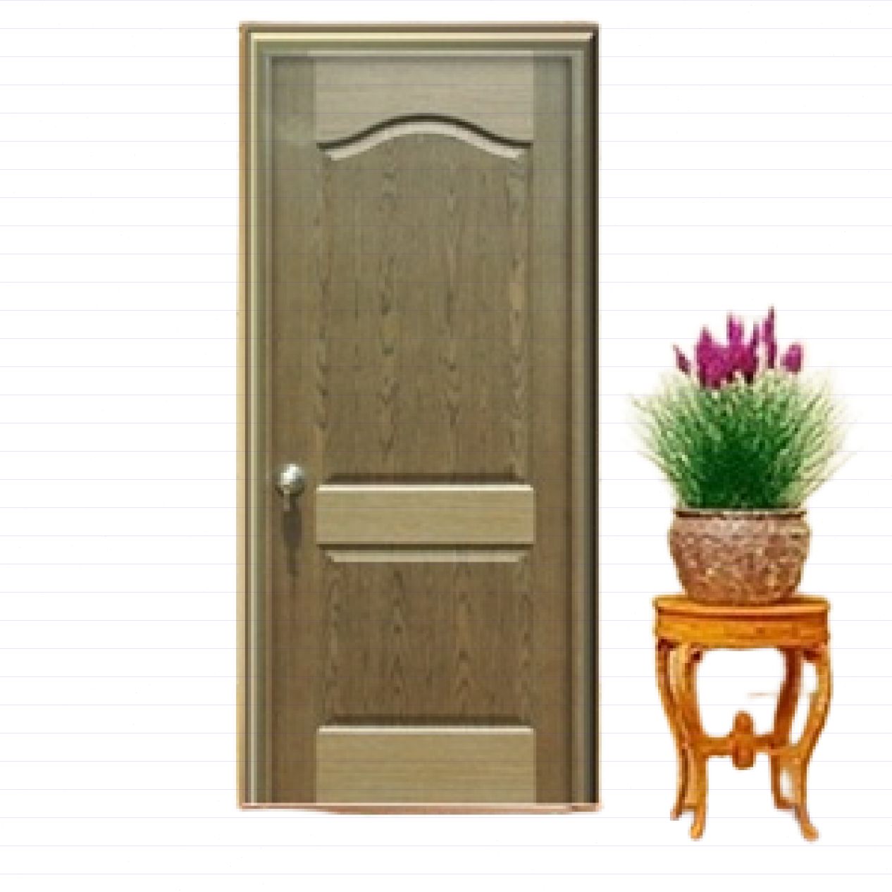 Cửa gỗ công nghiệp HDF veneer KD.2A-WALNUT giá tốt, bền đẹp 