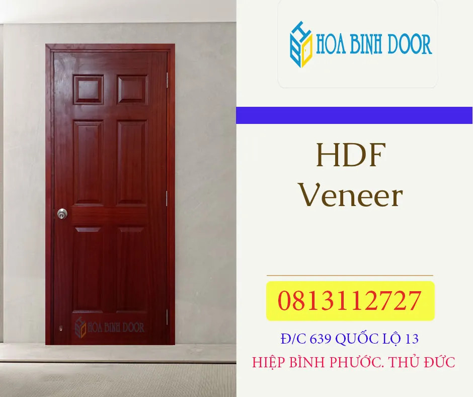 Cửa gỗ HDF Veneer 6A Sapelli bền đẹp giá rẻ tốt nhất