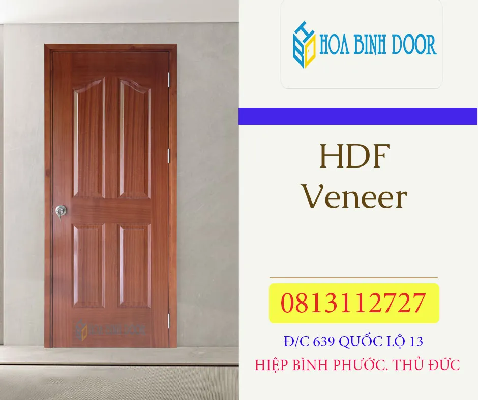 Cửa gỗ HDF Veneer 4A Căm XE bền đẹp sang trọng giá tốt