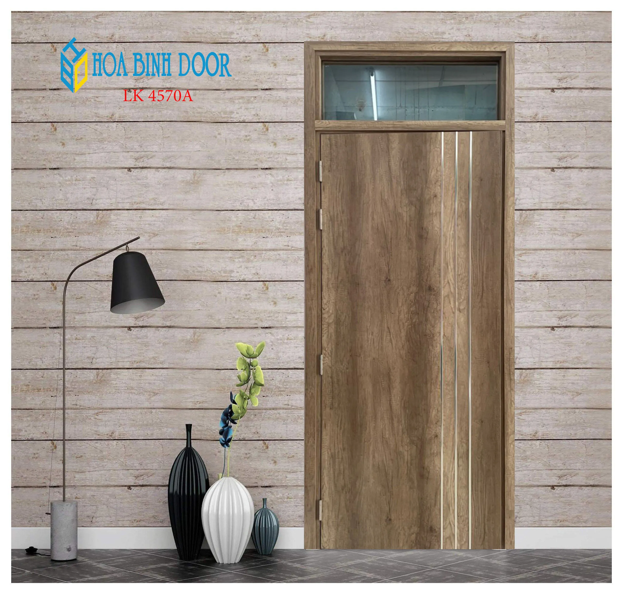 Cửa gỗ MDF phủ laminate HB.P-LK4570A bền đẹp giá tốt