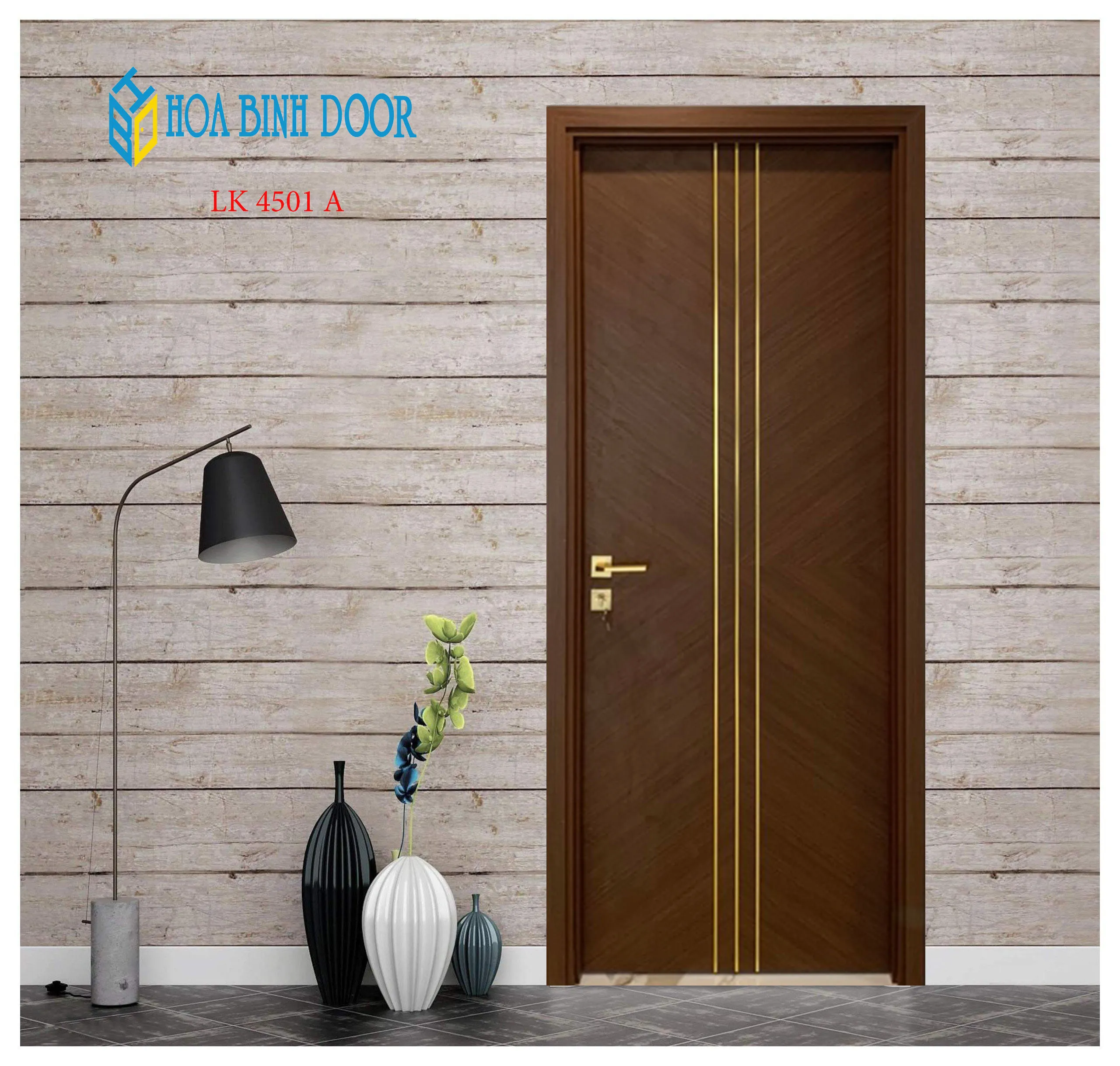 Đại lý Cửa gỗ công nghiệp MDF phủ laminate HB.P-LK4501A  hàng mới về