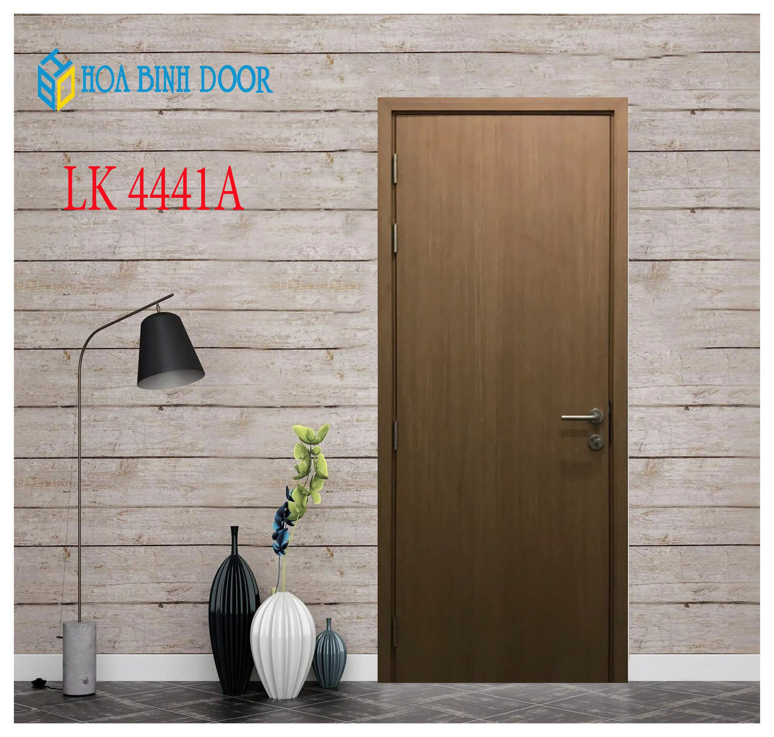 Cửa gỗ MDF phủ laminate HB.P-LK4441A bền đẹp giá tốt