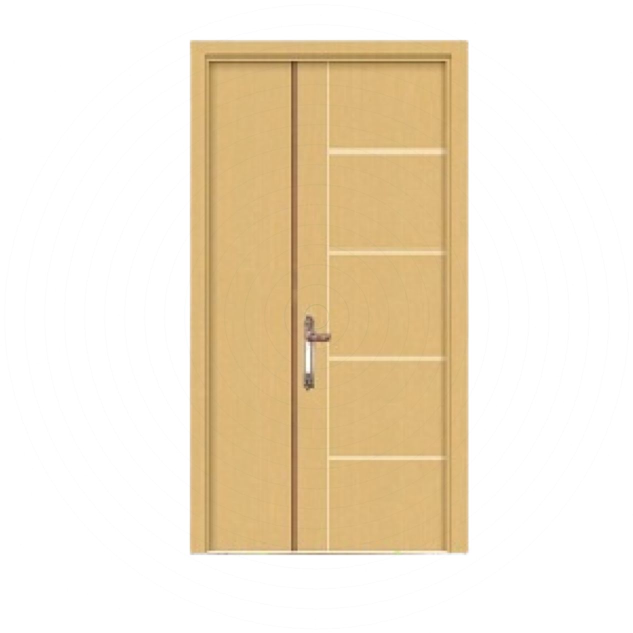 Cửa gỗ MDF phủ laminate 2 cánh bền đẹp Giá tốt KD.P1R5 