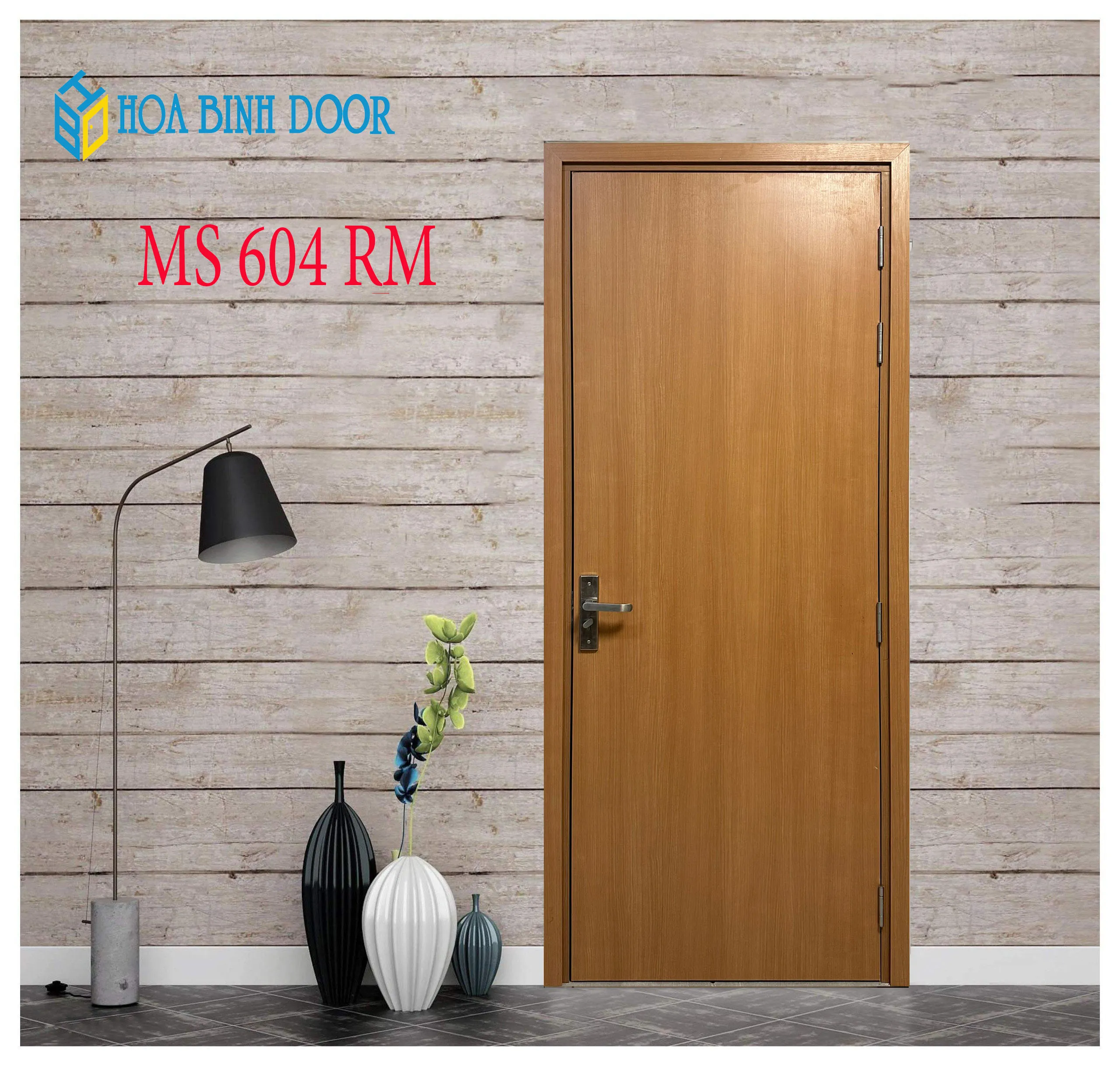 Cửa gỗ MDF phủ melamine HB.P-604RM bền đẹp giá tốt