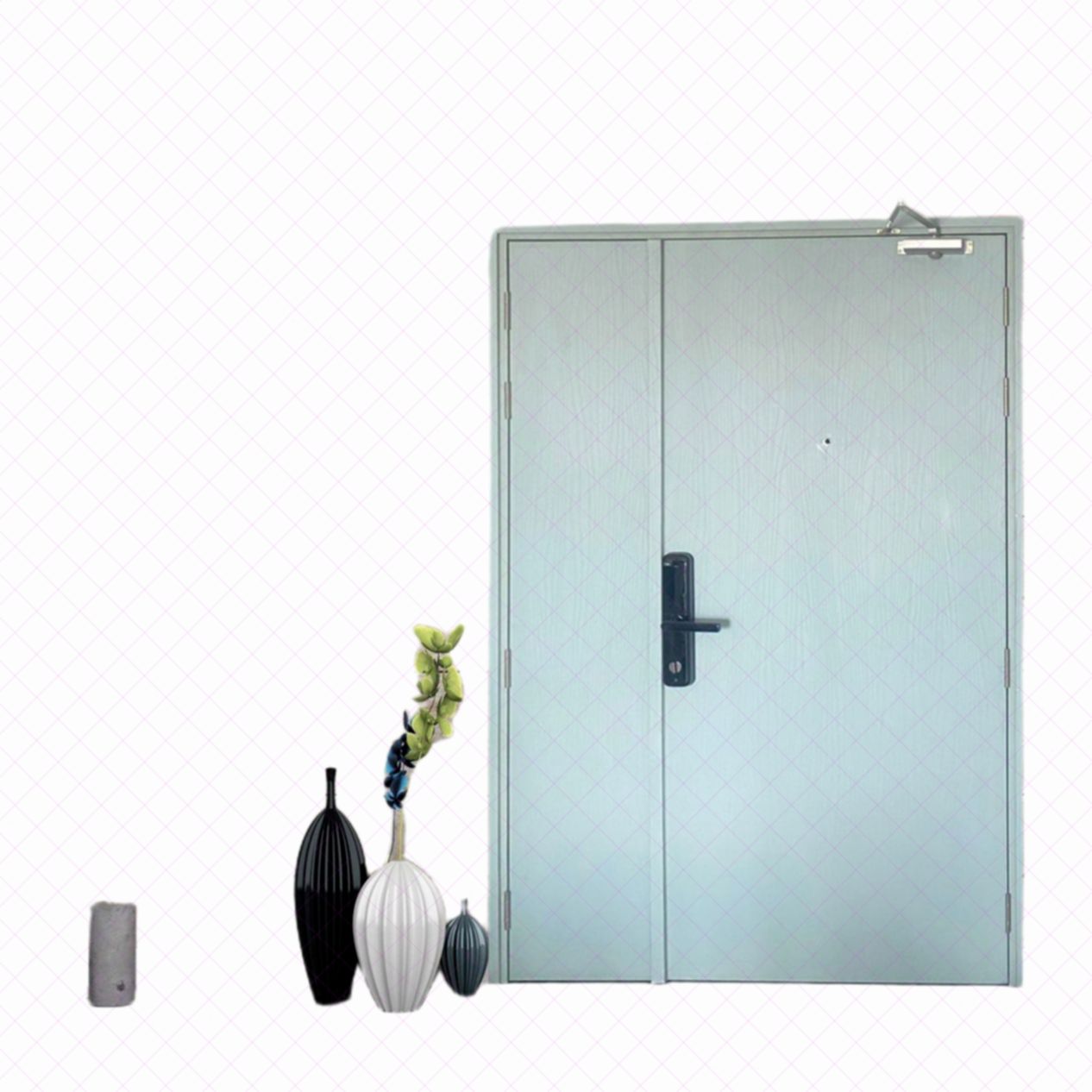 Cửa gỗ MDF 2 cánh Melamine đẹp bền giá tốt HB 01 