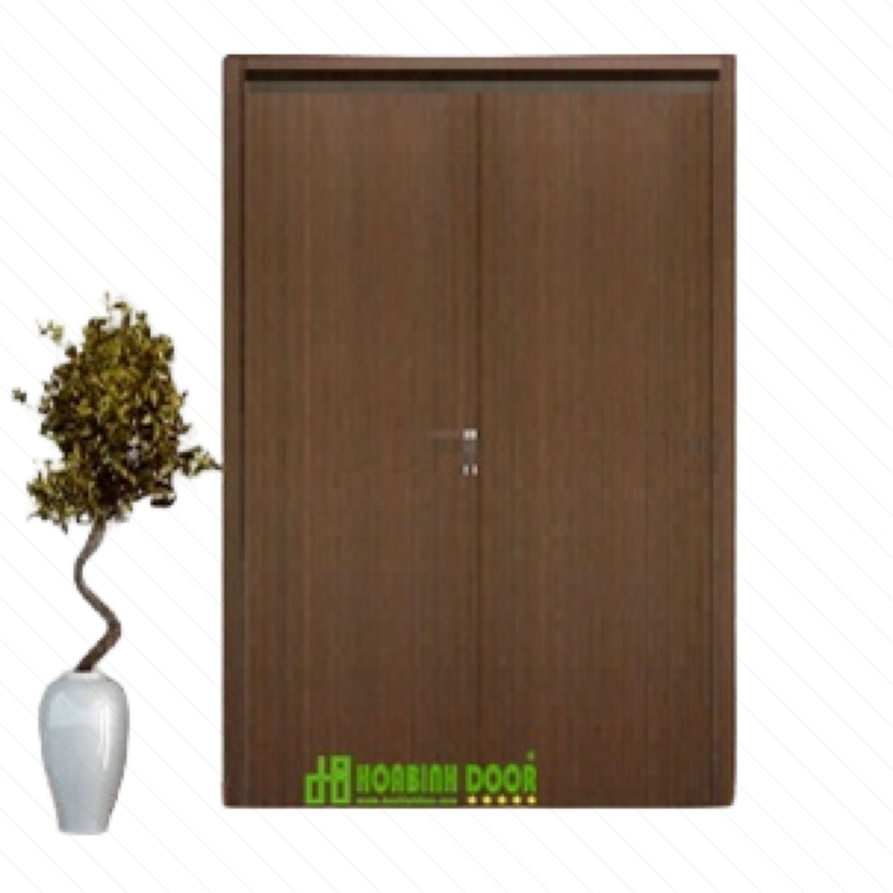 Cửa MDF phủ veneer hai cánh sang trọng bền đẹp giá tốt 