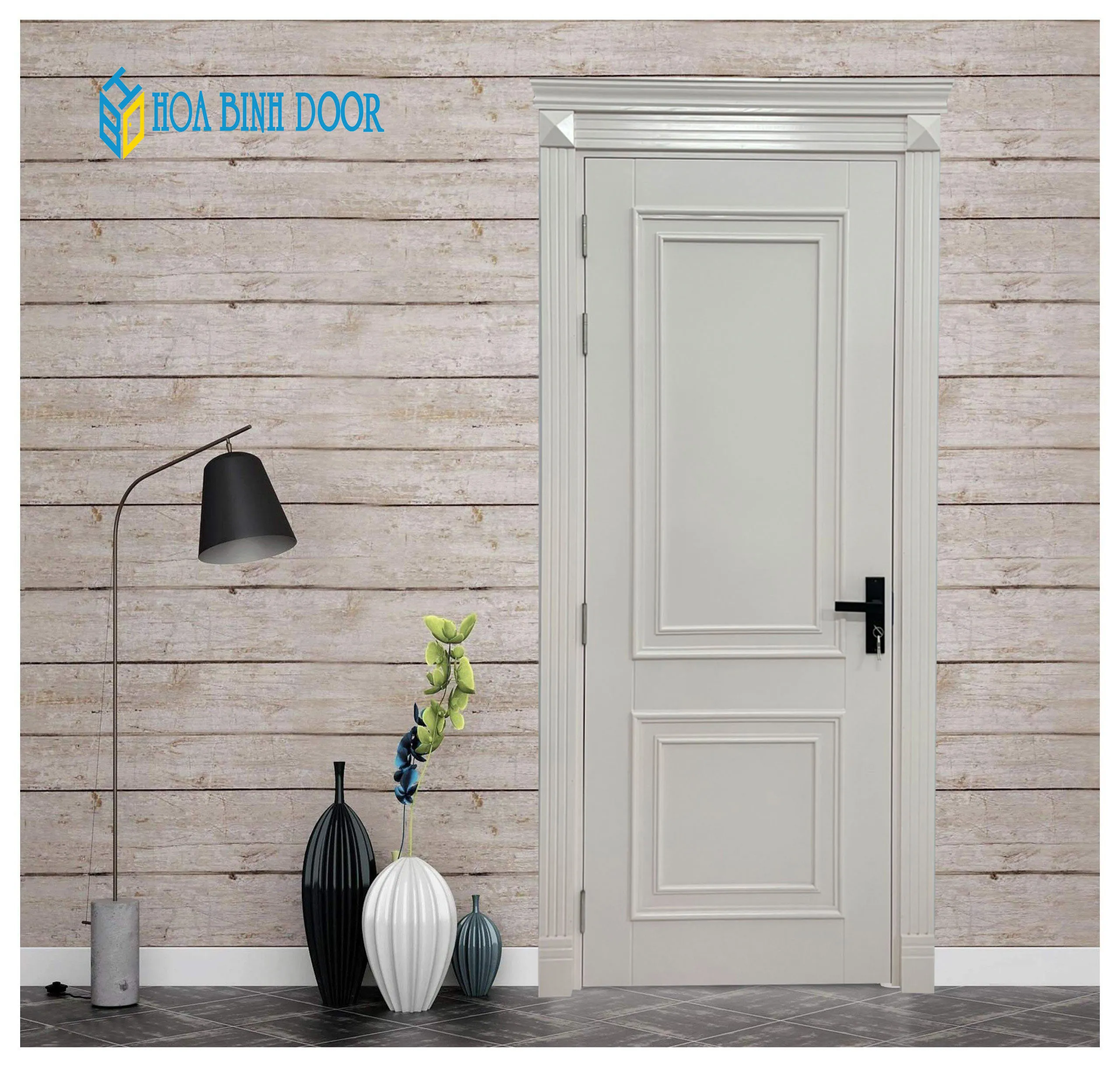 Cửa gỗ MDF sơn Luxury HB-PN-3 bền đẹp giá tốt giao nhanh