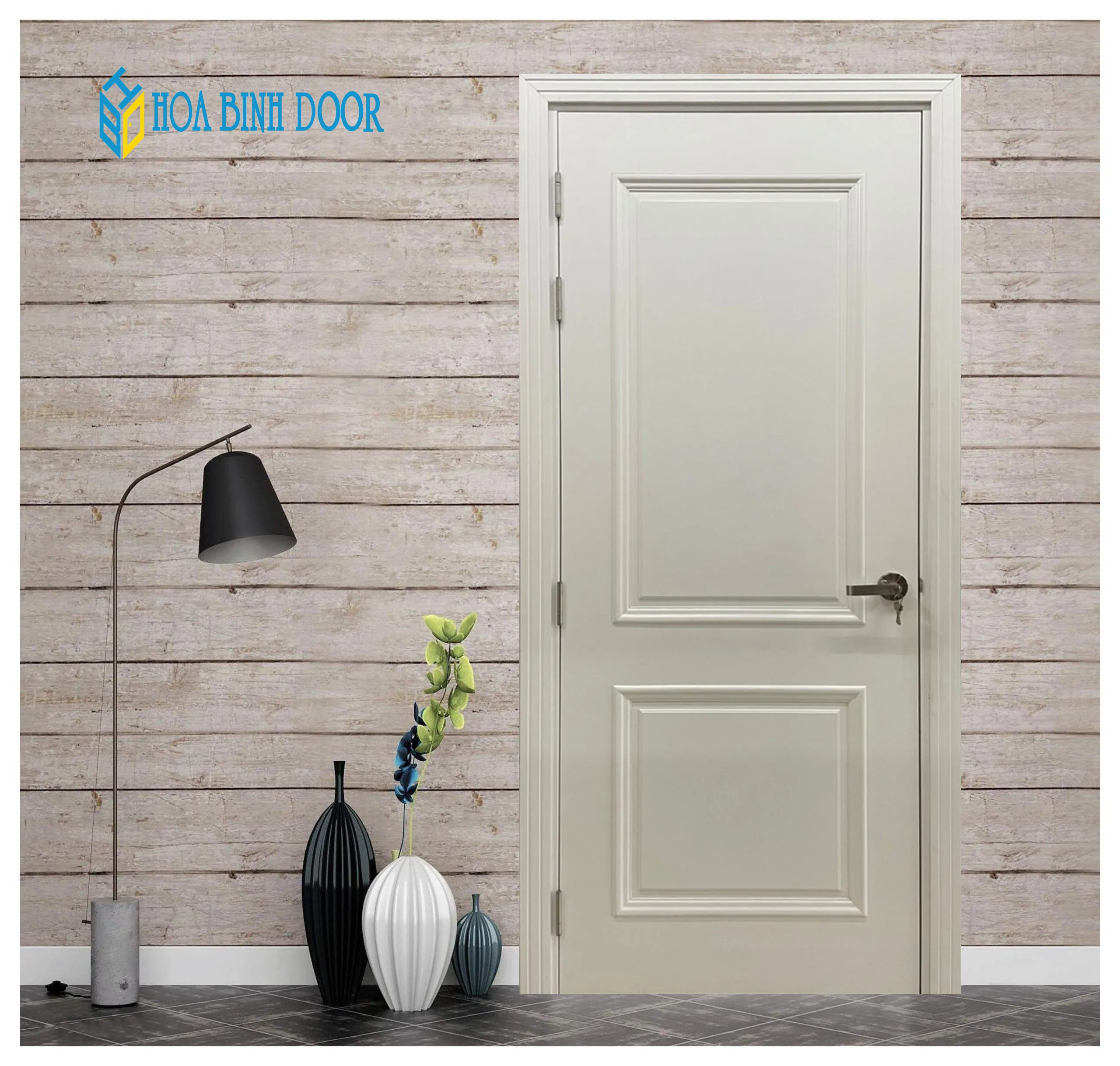 Cửa gỗ MDF cao cấp HB-PN-2 Sơn Luxury đẹp bền giá tốt