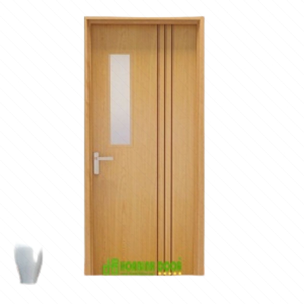 Cửa gỗ MDF phủ veneer KD.R3GL bền đẹp giá tốt mua ngay 