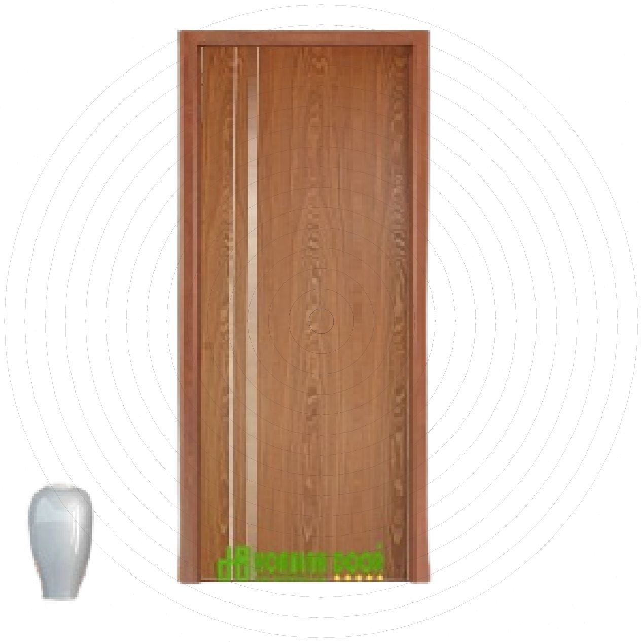 Cửa gỗ MDF phủ veneer KD.P1RA2 bền đẹp giá tốt 