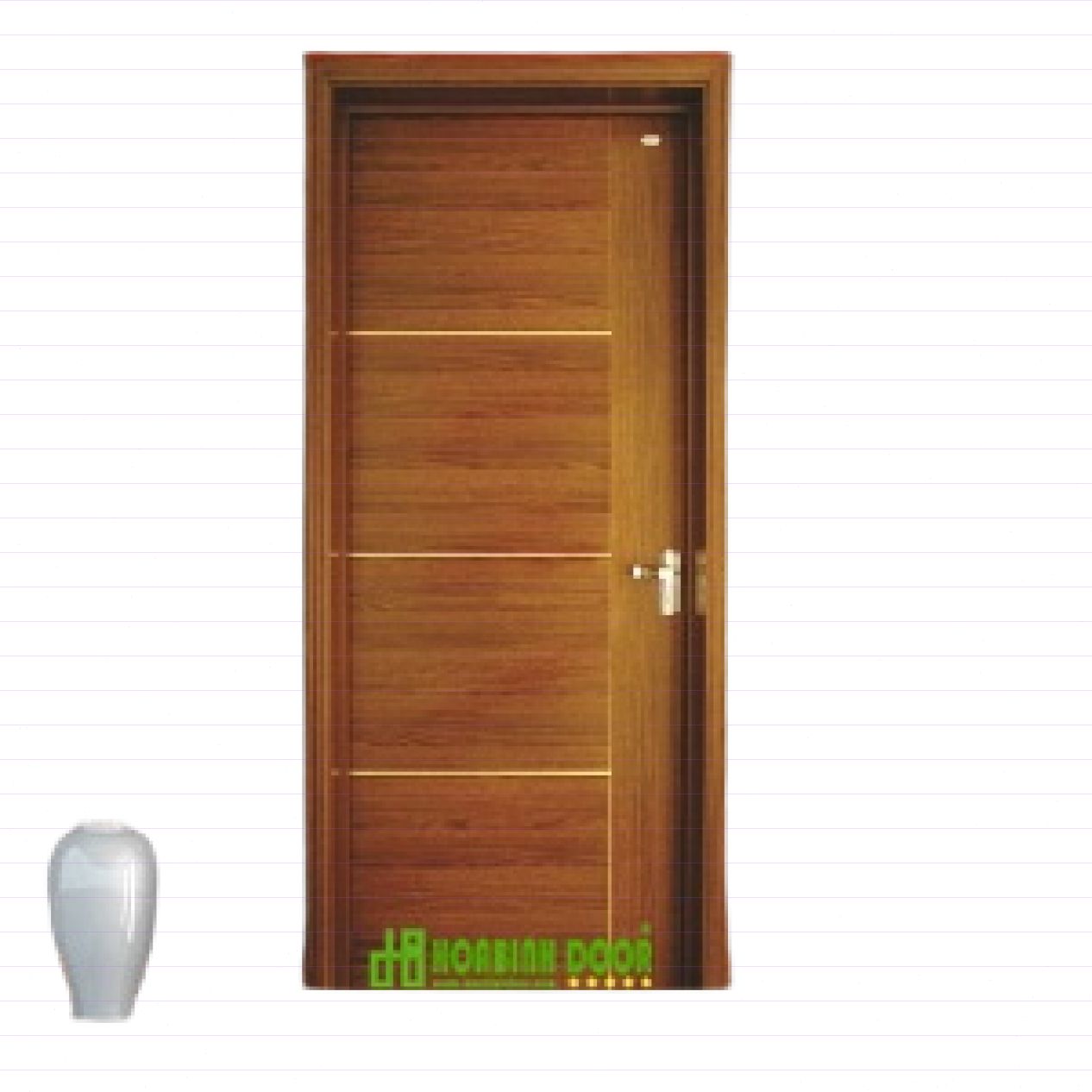 Cửa gỗ MDF phủ veneer KD.P1R4C bền đẹp sang trọng giá ưu đãi 