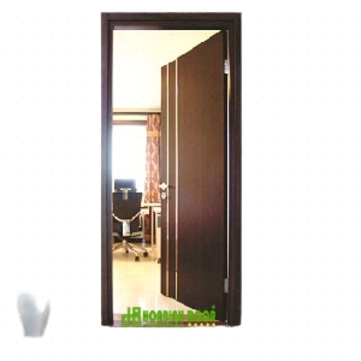 Cửa gỗ MDF phủ veneer KD.P1R2A chất lượng cao mua ngay giá tốt 