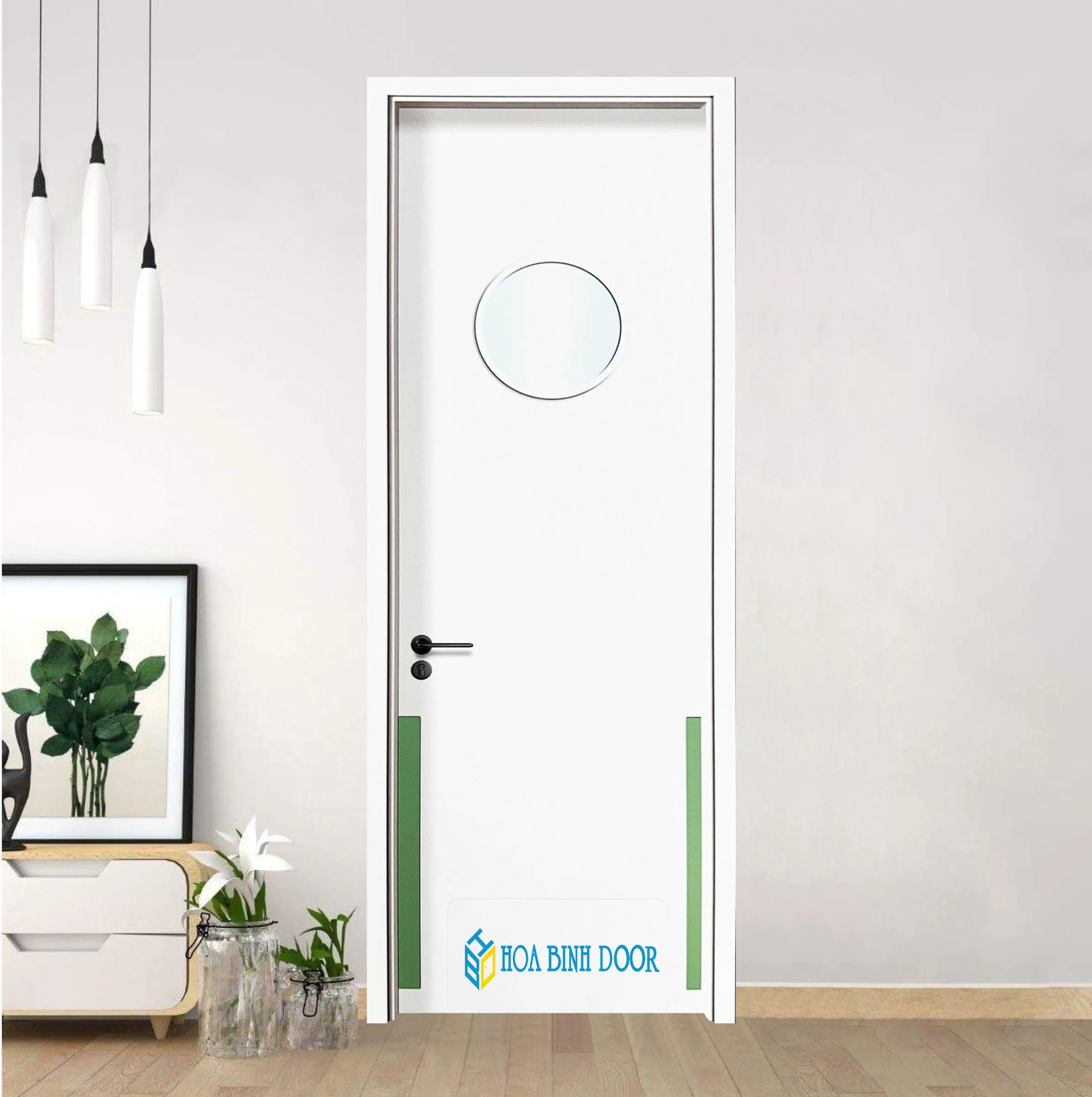Cửa Gỗ Carbon 6035 Trắng Sang Trọng Bền Đẹp Giá Tốt